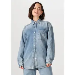 Tommy Jeans: Синяя рубашка 