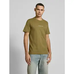 Calvin Klein Jeans: Коричневая футболка 