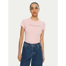 Tommy Jeans: Розовая футболка 