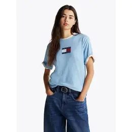 Tommy Jeans: Голубая футболка 