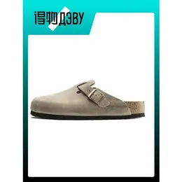 Birkenstock: Серые сабо 