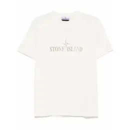 Stone Island: Бежевая футболка 