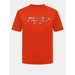 Armani Exchange: Оранжевая футболка 