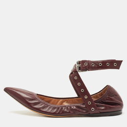 Valentino: Бордовые балетки  Rockstud