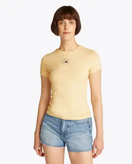 Tommy Jeans: Жёлтая футболка 
