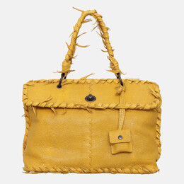 Bottega Veneta: Жёлтая сумка 