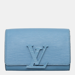 Louis Vuitton: Голубая сумка через плечо  Épi
