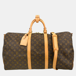 Louis Vuitton: Коричневая сумка  Keepall