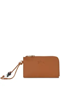 Longchamp: Коричневый клатч  Le Pliage