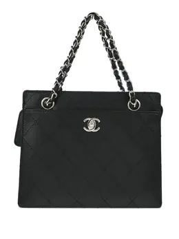 CHANEL Pre-Owned: Чёрная сумка-шоппер 