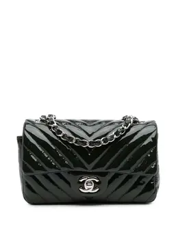 CHANEL Pre-Owned: Голубая сумка через плечо 