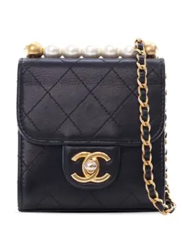 CHANEL Pre-Owned: Чёрный клатч 