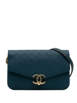 CHANEL Pre-Owned: Голубая сумка через плечо 