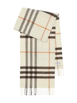 Burberry: Белый шарф 
