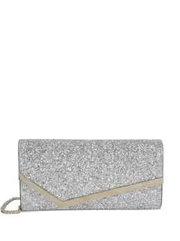 Jimmy Choo: Серебристый клатч  Emmie