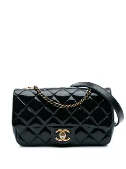 CHANEL Pre-Owned: Голубая сумка через плечо 