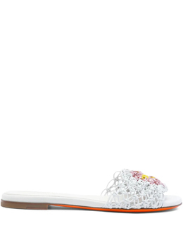 Santoni: Белые шлёпанцы 