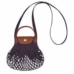 Longchamp: Фиолетовая сумка  Le Pliage