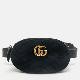Gucci: Чёрная сумка  GG Marmont