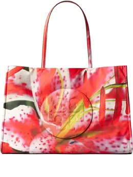 Tory Burch: Сумка-шоппер  Ella с растительным принтом