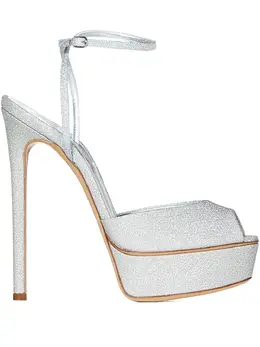 Casadei: Серебристые сандалии  Flora