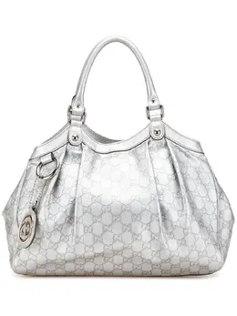 Gucci Pre-Owned: Серебристая сумка-шоппер 