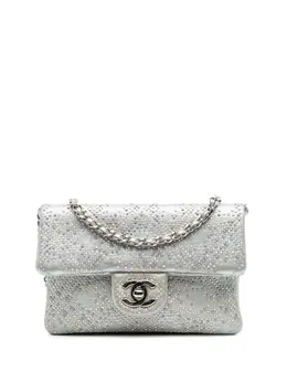 CHANEL Pre-Owned: Серебристый клатч 