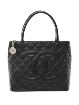 CHANEL Pre-Owned: Чёрная сумка-шоппер 