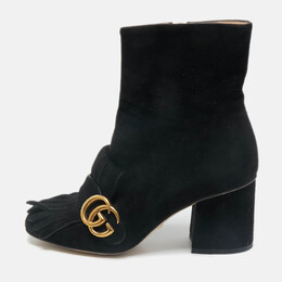 Gucci: Чёрные ботинки  GG Marmont