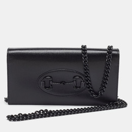 Gucci: Чёрный кошелёк  Horsebit 1955