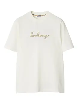 Burberry: Белая футболка 