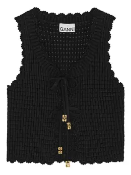 GANNI: Трикотажный топ 