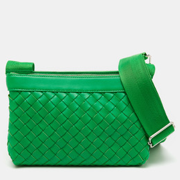 Bottega Veneta: Зелёная сумка  Intrecciato