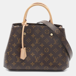 Louis Vuitton: Коричневая сумка через плечо  Montaigne