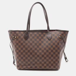 Louis Vuitton: Коричневая сумка-шоппер  Neverfull MM