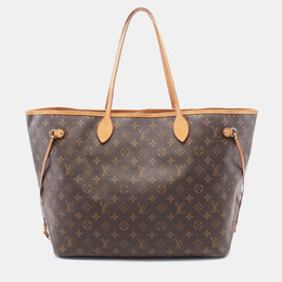 Louis Vuitton: Коричневая сумка-шоппер  Neverfull