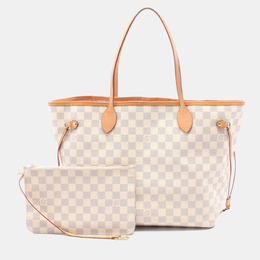 Louis Vuitton: Белая сумка-шоппер  Neverfull MM