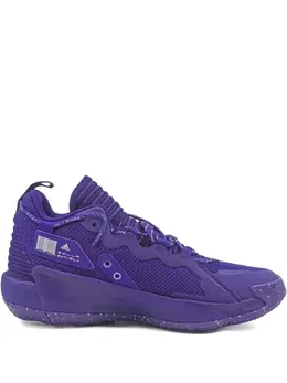 adidas: Фиолетовые кроссовки  Dame 7