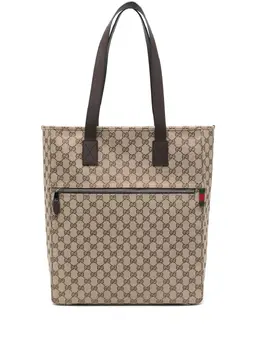 Gucci: Бежевая сумка-шоппер  GG