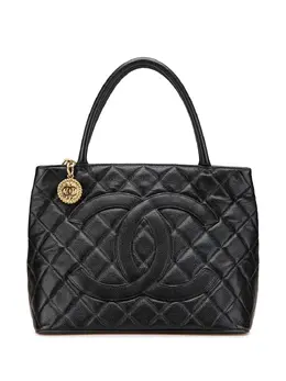 CHANEL Pre-Owned: Чёрная сумка-шоппер 