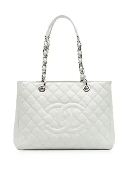 CHANEL Pre-Owned: Белая сумка-шоппер 