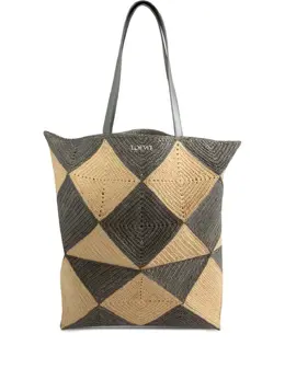 LOEWE: Бежевая сумка-шоппер  Puzzle