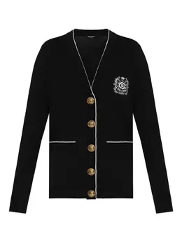 Balmain: Чёрный кардиган 