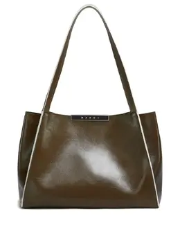 Marni: Коричневая сумка-шоппер 