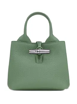 Longchamp: Зелёная сумка  Roseau