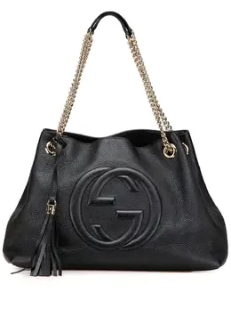 Gucci Pre-Owned: Чёрная сумка-шоппер 