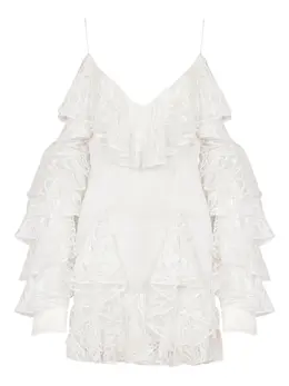 Balmain: Платье с оборками 