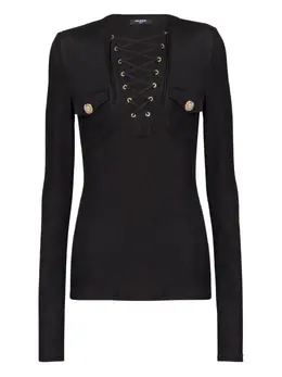 Balmain: Топ с длинным рукавом 