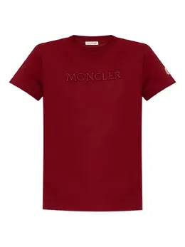 Moncler: Бордовая футболка 