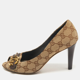 Gucci: Бежевые босоножки  GG
